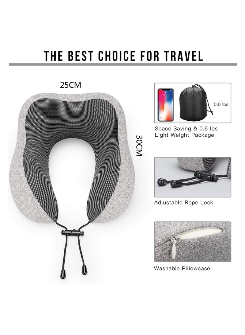Travel Pillow,For Sleeping Airplane, Neck Pillow for Travel Accessories,U Shaped Neck Support Comfortable & Breathable Cover, Airplane Travel Kit with 3D Eye Masks, Earplugs, and Luxury Bag - Image 2