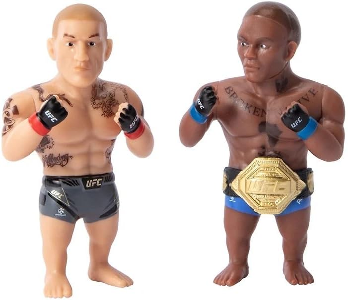 يو إف سي UFC نزالات قابلة للجمع - عبوة بليستر للأولاد تحتوي على شخصيتي أكشن، ومجموعة حلبة مثمنة لعرض المباريات، و4 مجموعات نزال للجمع، هدية للأطفال من 8 سنوات فما فوق والمشجعين، لعبة لأوقات الترفيه - عبوة من قطعتين - Image 1