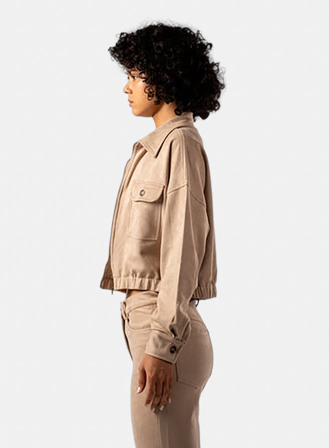 ASTK Zip Up Suede Jacket - Image 2