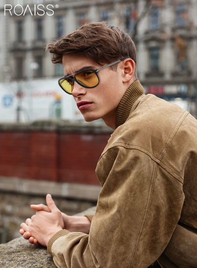 roaiss Men's Aviator Polarized Sunglasses, UV400 Protection Sun Glasses with PC Frame, Fashion Anti-Glare Sun Shades for Men Driving, Fishing, Traveling, 60mm - Image 2