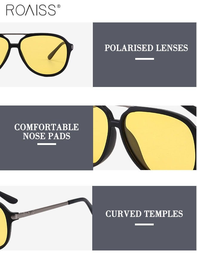 roaiss Men's Aviator Polarized Sunglasses, UV400 Protection Sun Glasses with PC Frame, Fashion Anti-Glare Sun Shades for Men Driving, Fishing, Traveling, 60mm - Image 5