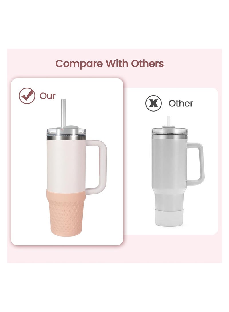 SYOSI Silicone Boot for Stanley Cup 40oz Quencher, Anti-Slip Bottle Bottom Sleeve Cover, Fit with Stanley H2.0 and Quencher Adventure Tumbler Accessories (40 oz, Rose Quartz) - Image 4