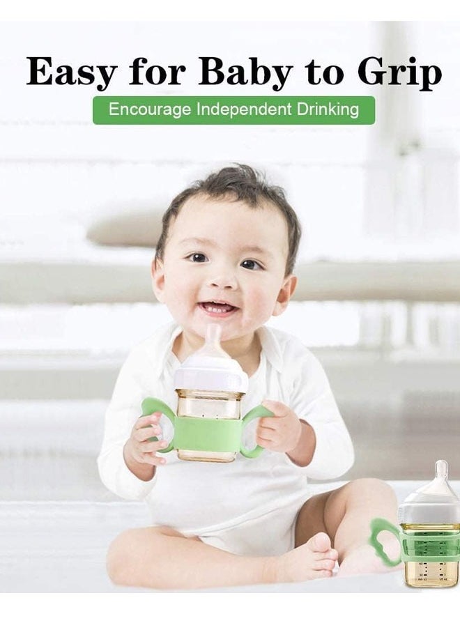 Aissiora Baby Silicone Bottle Handles Natural Baby Bottle Handle Wide Neck Baby Feeding Handle Easy Carry Handle Lightweight Bottle Handle Small Hand Gripping for Baby Shower  - Image 5