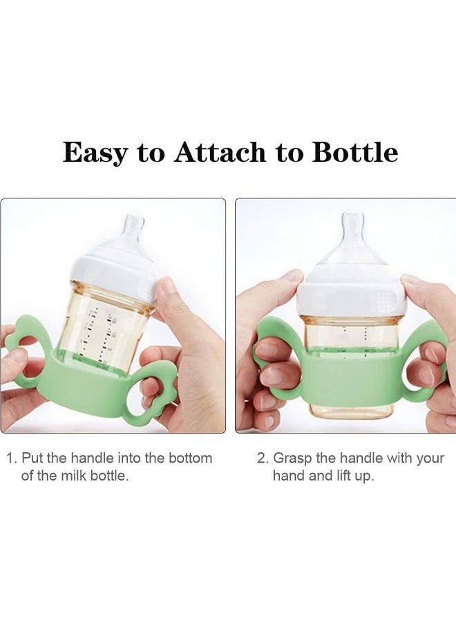 Aissiora Baby Silicone Bottle Handles Natural Baby Bottle Handle Wide Neck Baby Feeding Handle Easy Carry Handle Lightweight Bottle Handle Small Hand Gripping for Baby Shower  - Image 3