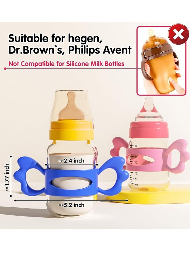 Aissiora Baby Silicone Bottle Handles Natural Baby Bottle Handle Wide Neck Baby Feeding Handle Easy Carry Handle Lightweight Bottle Handle Small Hand Gripping for Baby Shower  - Image 2