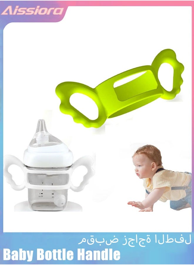Aissiora Baby Silicone Bottle Handles Natural Baby Bottle Handle Wide Neck Baby Feeding Handle Easy Carry Handle Lightweight Bottle Handle Small Hand Gripping for Baby Shower  - Image 1