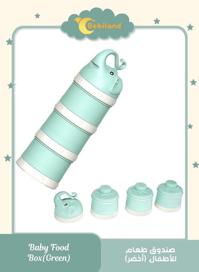 3-Tier Stackable Baby Milk Powder Dispenser and Formula Container, Large-Capacity Portable Elephant Design Spill-Proof Storage Box, Travel Baby Food Organizer for Snacks, Cereal and On-the-Go Feeding - Image 1