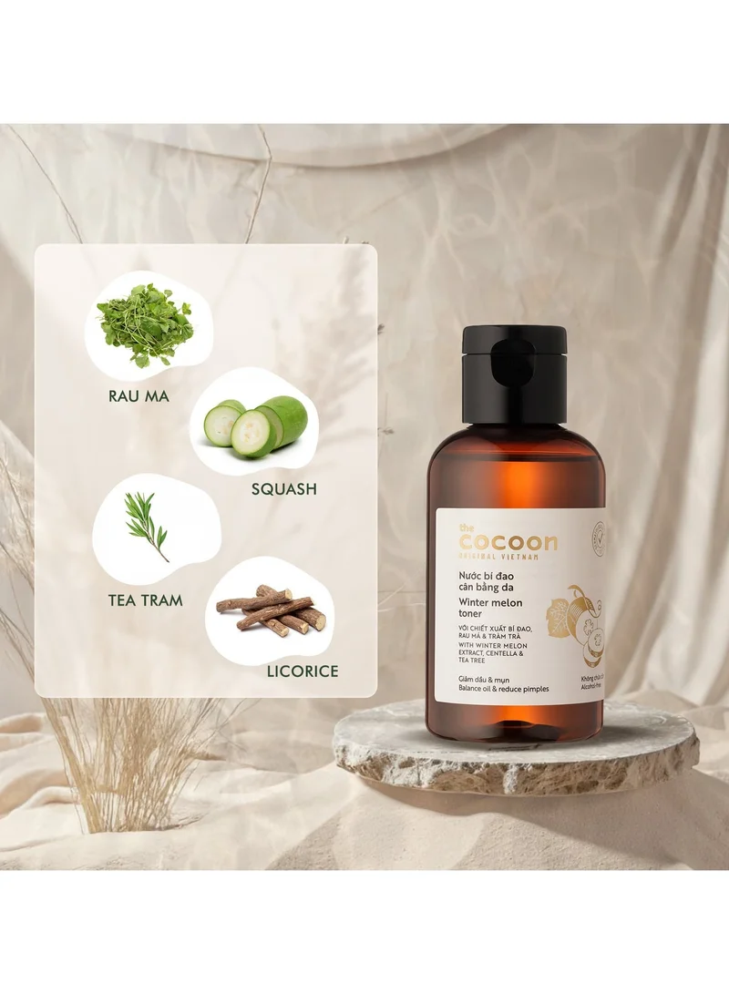 The Cocoon Original Vietnam 180g Winter Melon Facial Toner 140ml Oil Control Hydrating Toner with Centella Tea Tree Niacinamide and Licorice Root for Acne Prone Skin  | Best Price UAE