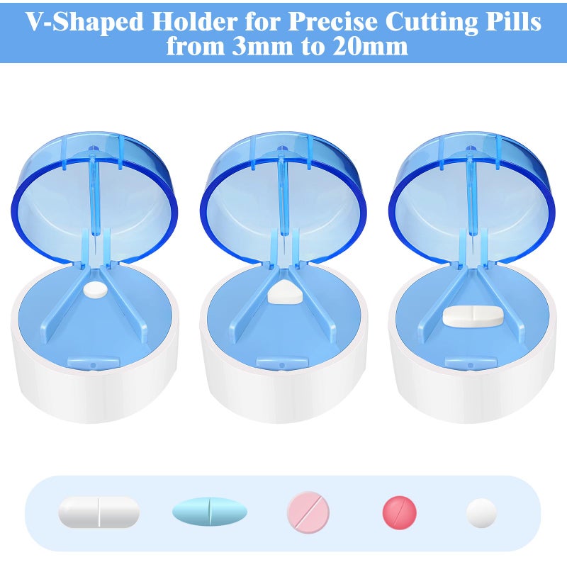 SUKKI 3-in-1 Pill Crusher Cutter with Storage Box, Pill Grinder with Brush Small Bags, PillCrusher Fine Powder with Stainless Steel Grinding Head for Elderly and Pets - Image 5