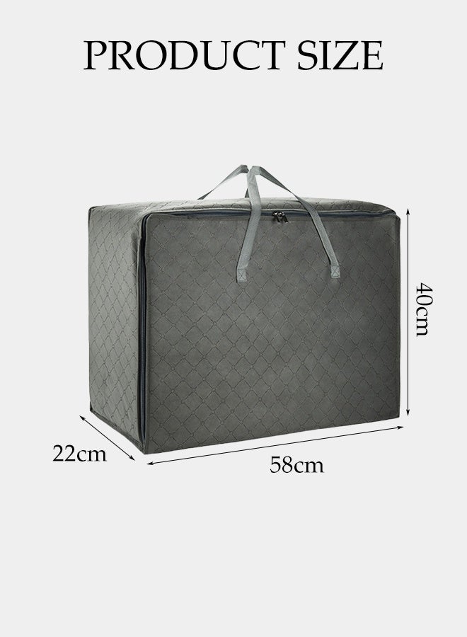 DUNISO 3 Pcs Moving Storage Bags，Storage Laundry Bags with Strong Zippers & Carrying Handles，Foldable Large Capacity Fabric Organizer Bags，for Clothes,Bedding,Comforters,Pillows，58*40*22cm - Image 2