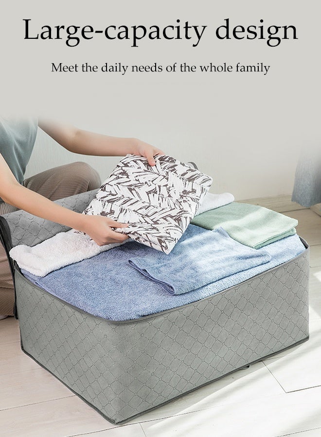 DUNISO 3 Pcs Moving Storage Bags，Storage Laundry Bags with Strong Zippers & Carrying Handles，Foldable Large Capacity Fabric Organizer Bags，for Clothes,Bedding,Comforters,Pillows，58*40*22cm - Image 4