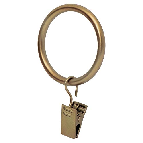 Ivilon Drapery Curtain Clip Rings  Clips Ring for Panels 17 Set of 14 Warm Gold