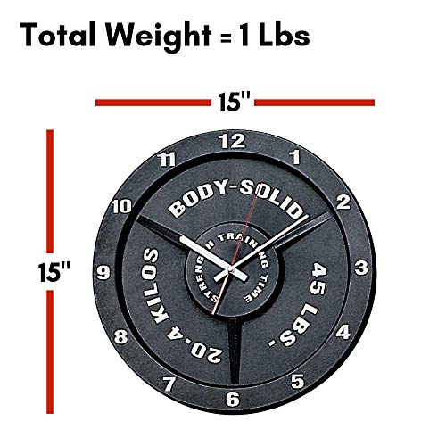 Body Solid Weight Plate Art Wall Clock Battery Operated - 15" Vintage Wall Clock Decor for Home, Office, Living Room, Gym & Kitchen Decoration - Image 3