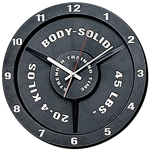 Body Solid Weight Plate Art Wall Clock Battery Operated - 15" Vintage Wall Clock Decor for Home, Office, Living Room, Gym & Kitchen Decoration - Image 1
