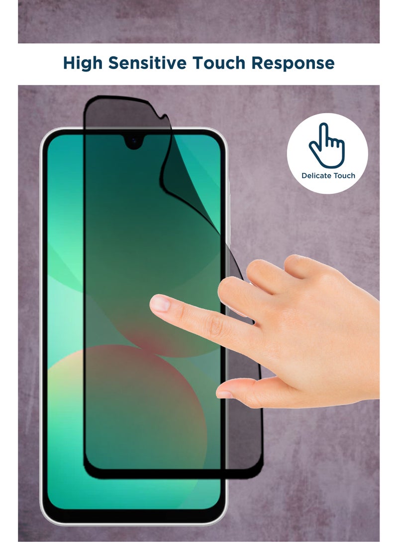 For Samsung Galaxy A26 -  Privacy Matte Ceramic Glass Screen Protector - Black - Image 4