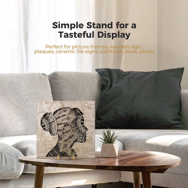 TRLife TR-LIFE Plate Stands for Display - 6 Inch Plate Holder Display Stand + Metal Frame Holder Stand for Picture, Decorative Plate, Photo Easel, Tabletop Art (Gold 2 Pack) - Image 5