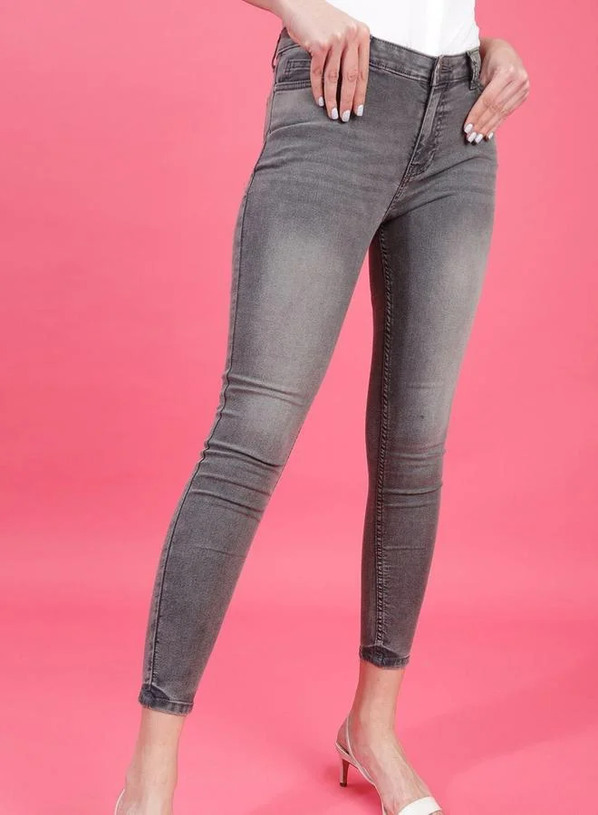 Freehand Freehand Women Grey Skinny Fit Solid Jeans