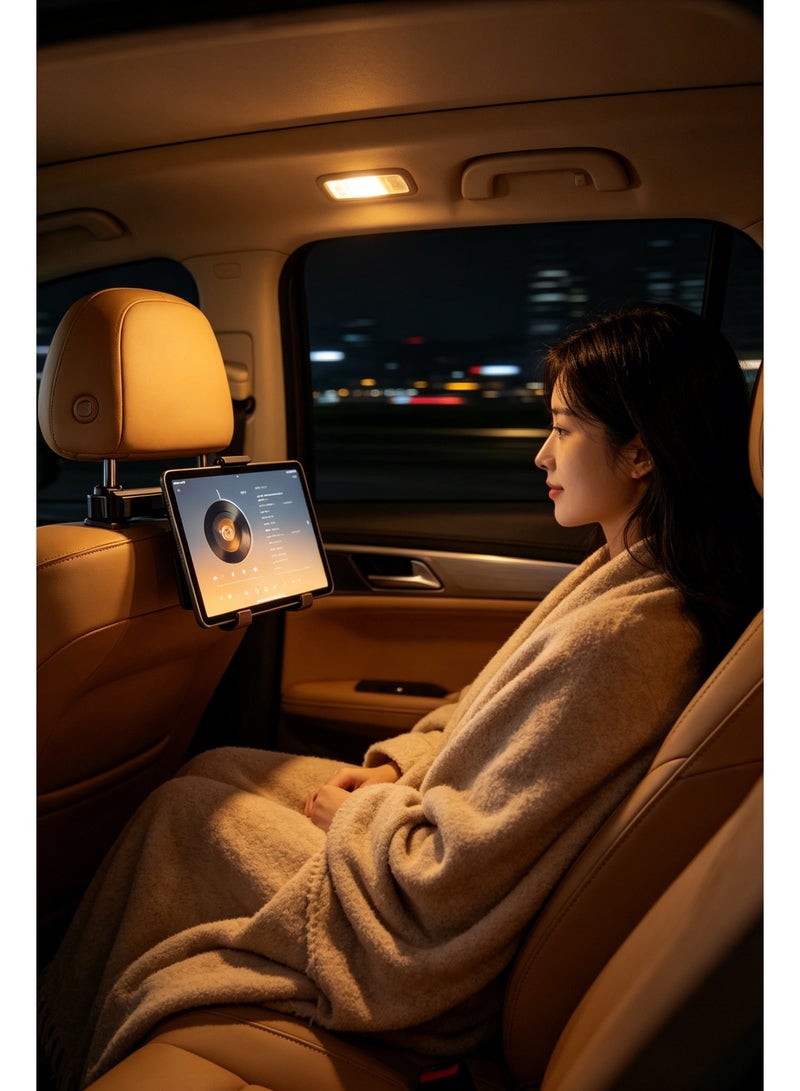Car Tablet Holder, Foldable & Extendable Car Backseat Mount with 360° Rotation, Metal Structure & Anti-Shock Silicone Pads, Compatible with 4.7-12.9 Inch Phones & Tablets for Road Trips, Kids Entertainment - Image 5