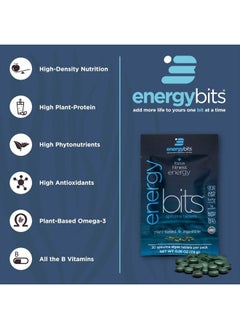 ENERGYBITS Pure Spirulina Algae Tablets, Superfood Tablets, Pure Blue Green Algae, High Protein, Chlorophyll Tablets, Non-Irradiated, for Energy Focus and Endurance, Non-GMO, 60 Tablets  - Image 2