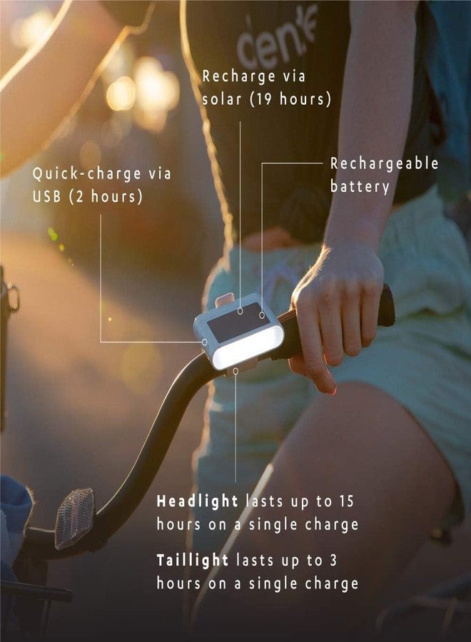 MPOWERD Luci Solar Bike Light Set | Headlight: 100 Lumens with White LEDs | Taillight: 40 Lumens with RGB LEDs | Rechargeable via Solar or USB | Waterproof | Lasts Up to 15 Hours - Image 4