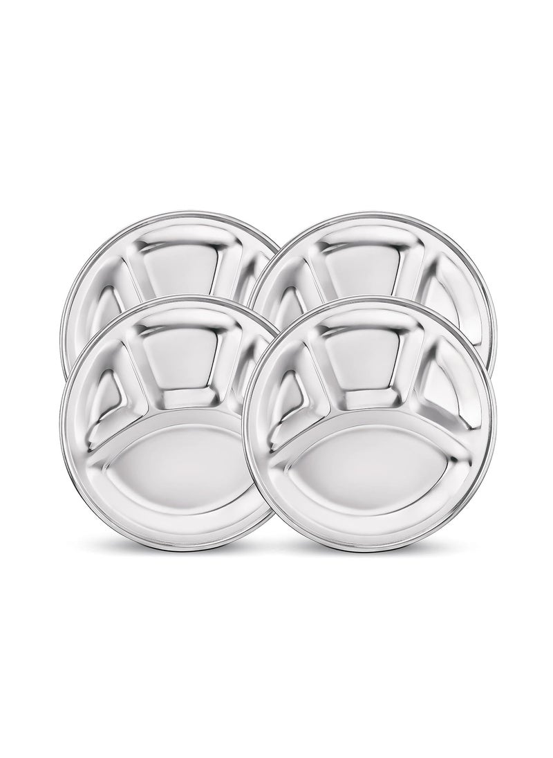 Classic Essentials CLASSIC ESSENTIALS Stainless Steel Compartment Plate Bhojan Thali, Lunch/Dinner Plate  - Image 1