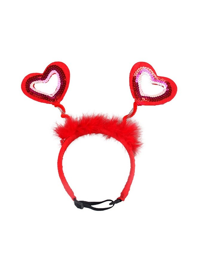 سوتشات عصابات رأس على شكل قلب مرصعة بالترتر من سوتشات لعيد الحب للحيوانات الأليفة - إكسسوارات أزياء الحيوانات الأليفة لعيد الحب - Image 1