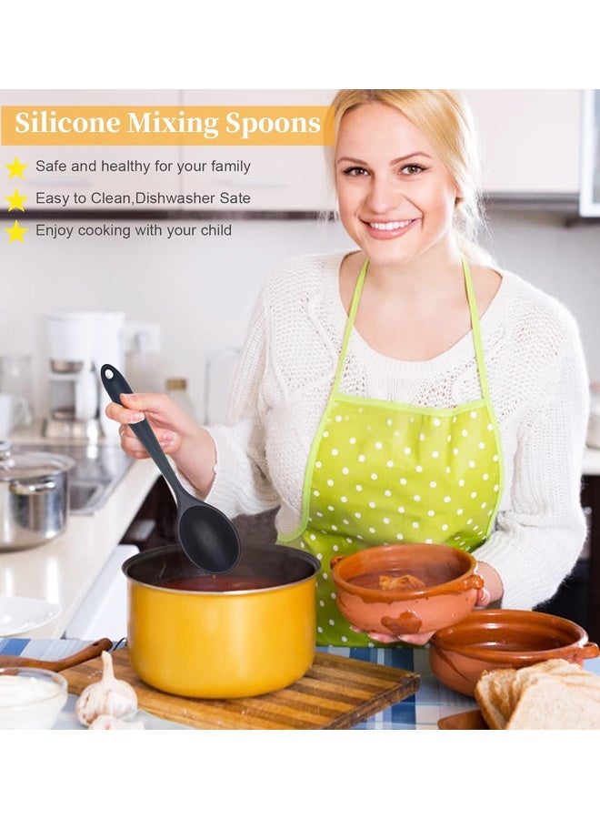 2 Pcs Silicone Nonstick Mixing Spoon, Silicone Spoons for Cooking Heat Resistant, Cooking Utensil for Kitchen Cooking Baking Stirring Serving - Image 4