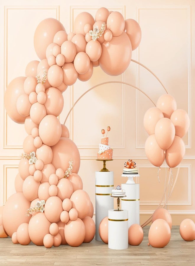 RUBFAC 105pcs Pastel Orange Balloons Peach Balloons Garland Arch Kit Different Sizes 18/12/10/5 Inches, Light Orange Balloons for Baby Shower Birthday Gender Reveal Party Decor - Image 1
