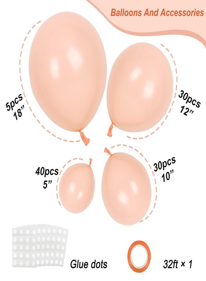 RUBFAC 105pcs Pastel Orange Balloons Peach Balloons Garland Arch Kit Different Sizes 18/12/10/5 Inches, Light Orange Balloons for Baby Shower Birthday Gender Reveal Party Decor - Image 2
