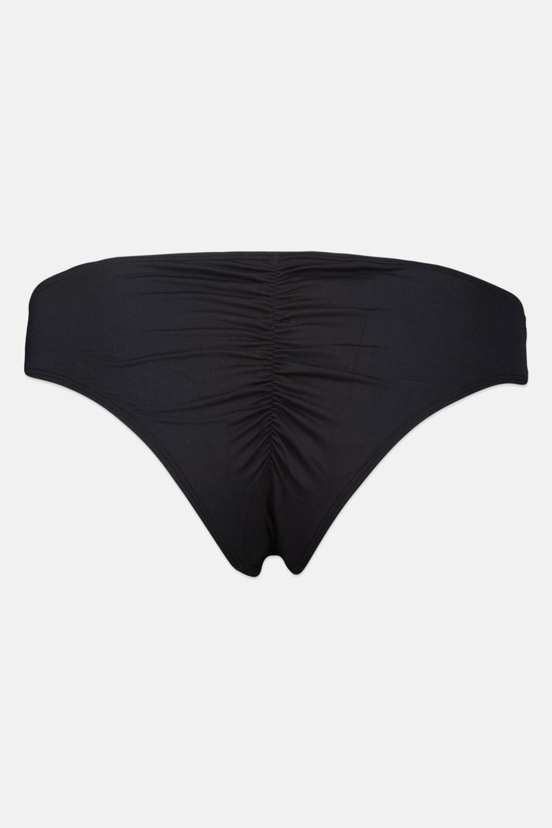 Billabong Women Ruched Pull On Bikini Bottom, Black - Image 2