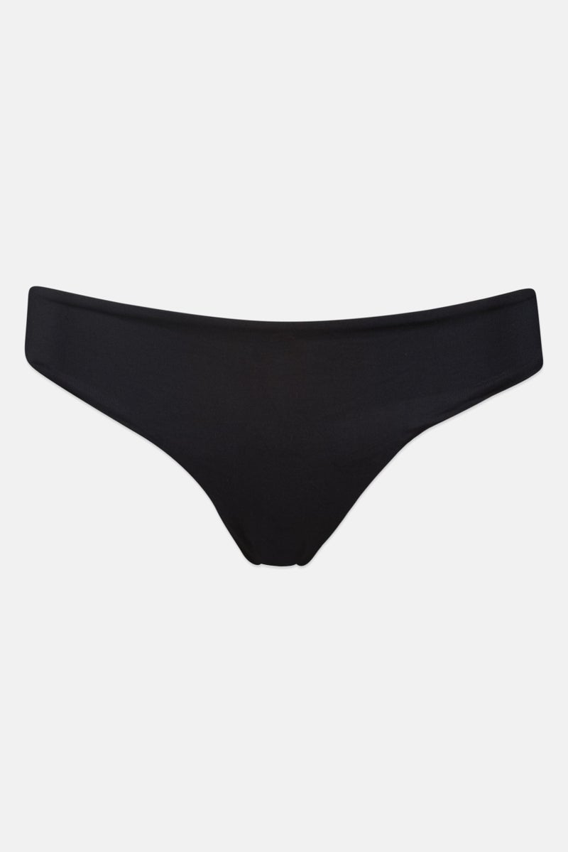 Billabong Women Ruched Pull On Bikini Bottom, Black - Image 1
