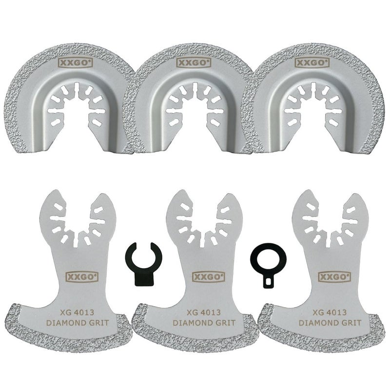 XXGO 6 Pcs Diamond Oscillating Multi Tool Saw Blades for Grit Grout Removal XG6002D - Image 1