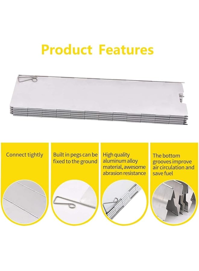 Generic Outdoor Cooking Accessory Stove Windshield Foldable Windproof Screen Cookware Windbreak Burner Wind Guard for Stove in Camping Hiking Backpacking Picnicking or in Backyard (Silver) - Image 2
