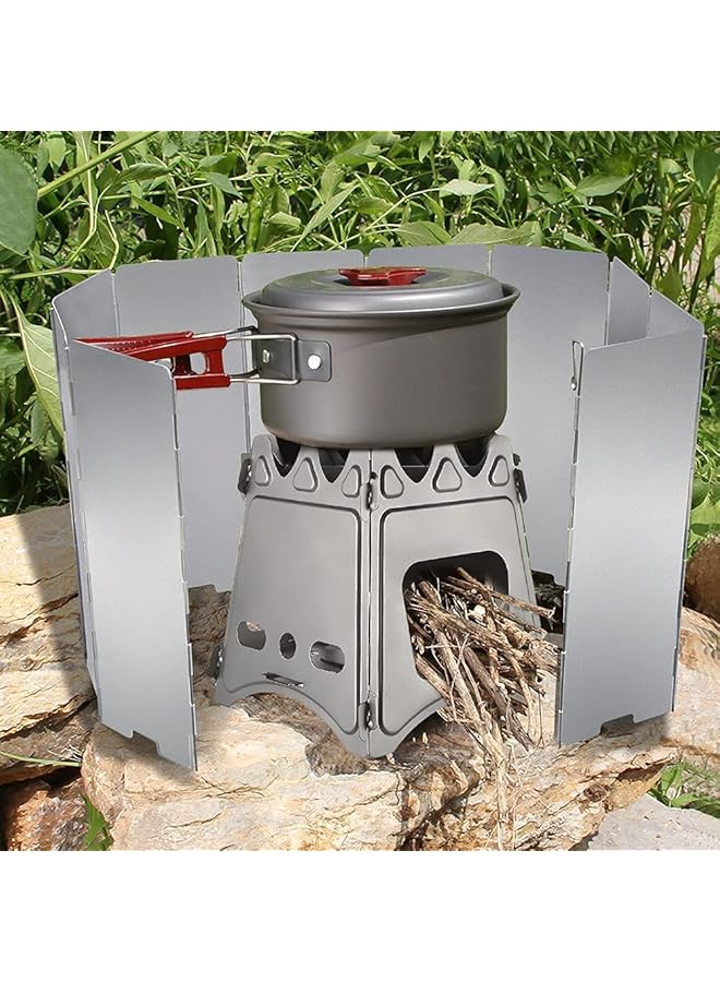 Generic Outdoor Cooking Accessory Stove Windshield Foldable Windproof Screen Cookware Windbreak Burner Wind Guard for Stove in Camping Hiking Backpacking Picnicking or in Backyard (Silver) - Image 4