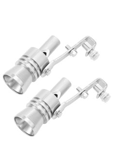 SYOSI Universal Aluminum Turbo Sound Whistle Exhaust Muffler Pipe BOV Blow-off Valve Simulator (2PCS, XL-Silver)  - Image 1