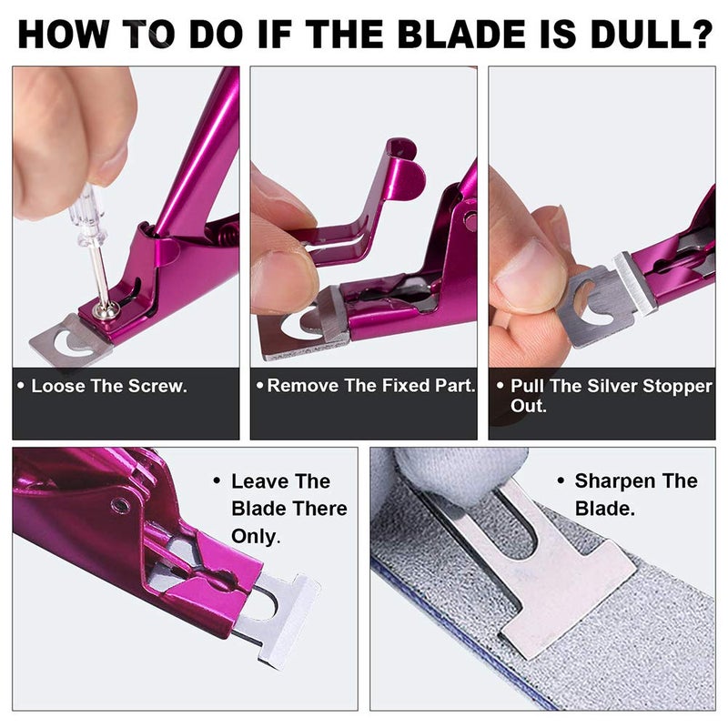 GA&EN Elegant Violet Red Premium Adjustable Stainless Steel Artificial Acrylic Fake False Nail Tip Clipper Cutter Trimmer Manicure Pedicure Sharp Blade Clip Tool For Salon Home Nail Art Beauty Design DIY - Image 5