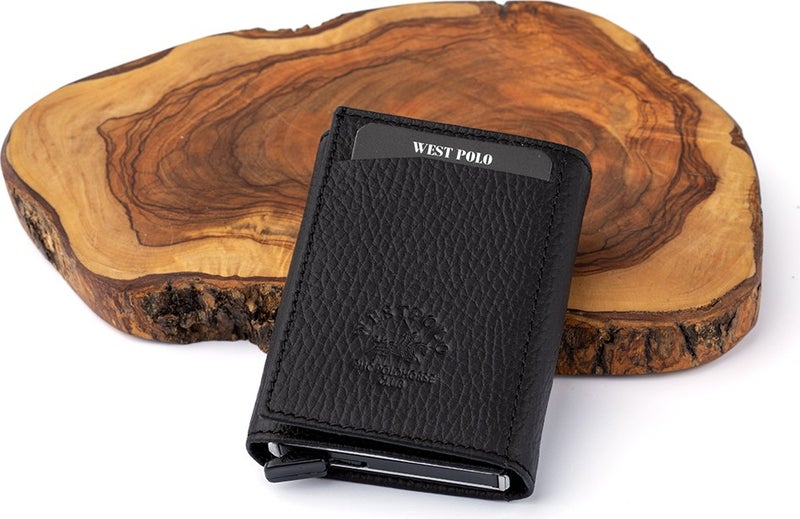 West Polo Westpolo 55500 Genuine Leather Mechanism Wallet & Belt Men's Set - Image 3