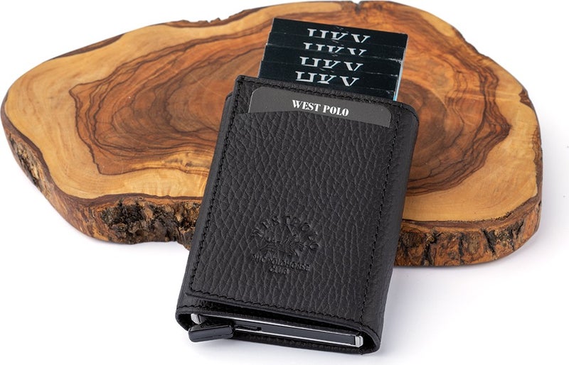 West Polo Westpolo 55500 Genuine Leather Mechanism Wallet & Belt Men's Set - Image 4