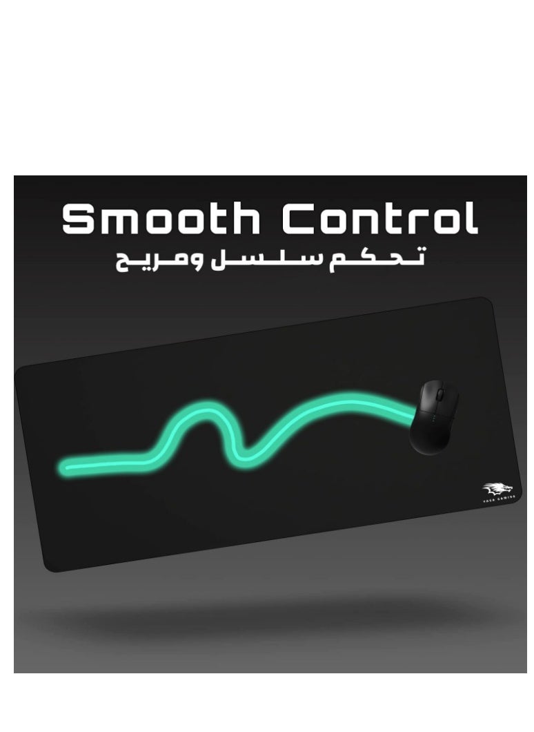 YASA GAME - Extended Large Gaming Mouse Pad 90 X 40 cm XXL Full Desk Art style & Mousepad Non-Slip Rubber Base Big Keyboard Mat with Stitched Edges water resist for Gaming from Yasa ( Full Black ) - Image 1