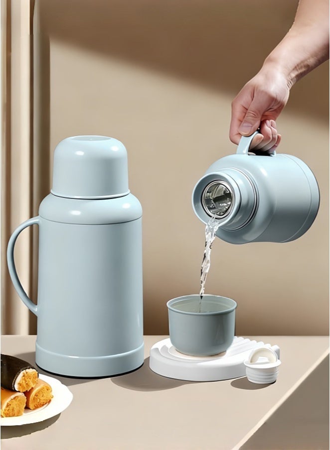 Aikenn Portable 1000ml Thermos Vacuum Flask with Glass Liner and Handle, Leak Proof BPA Free Hot Water Bottle, 24 Hour Heat Retention for Home Dorm Daily Use - Image 2