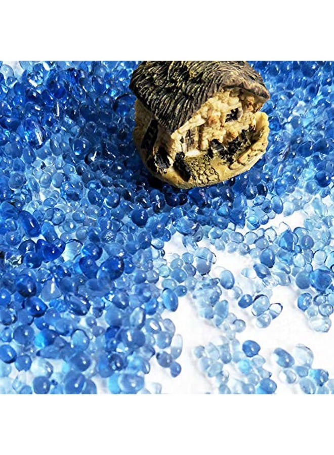 KISEER Clear Aquarium Glass Beads Bulk 1 Pound Glass Gems Marbles Pebbles Gravel Rock for Aquarium, Fish Tank, Garden, Vase Fillers, Succulent Plants Decor (Sea Blue) - Image 4