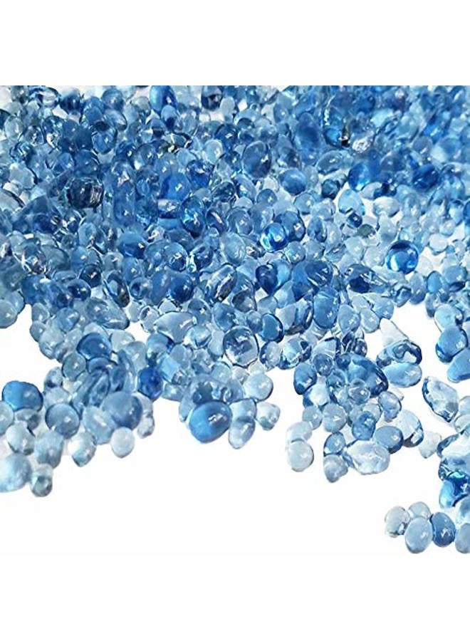 KISEER Clear Aquarium Glass Beads Bulk 1 Pound Glass Gems Marbles Pebbles Gravel Rock for Aquarium, Fish Tank, Garden, Vase Fillers, Succulent Plants Decor (Sea Blue) - Image 2