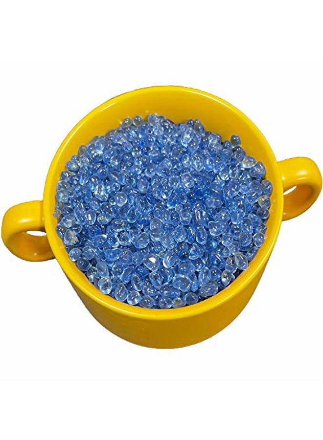 KISEER Clear Aquarium Glass Beads Bulk 1 Pound Glass Gems Marbles Pebbles Gravel Rock for Aquarium, Fish Tank, Garden, Vase Fillers, Succulent Plants Decor (Sea Blue) - Image 3
