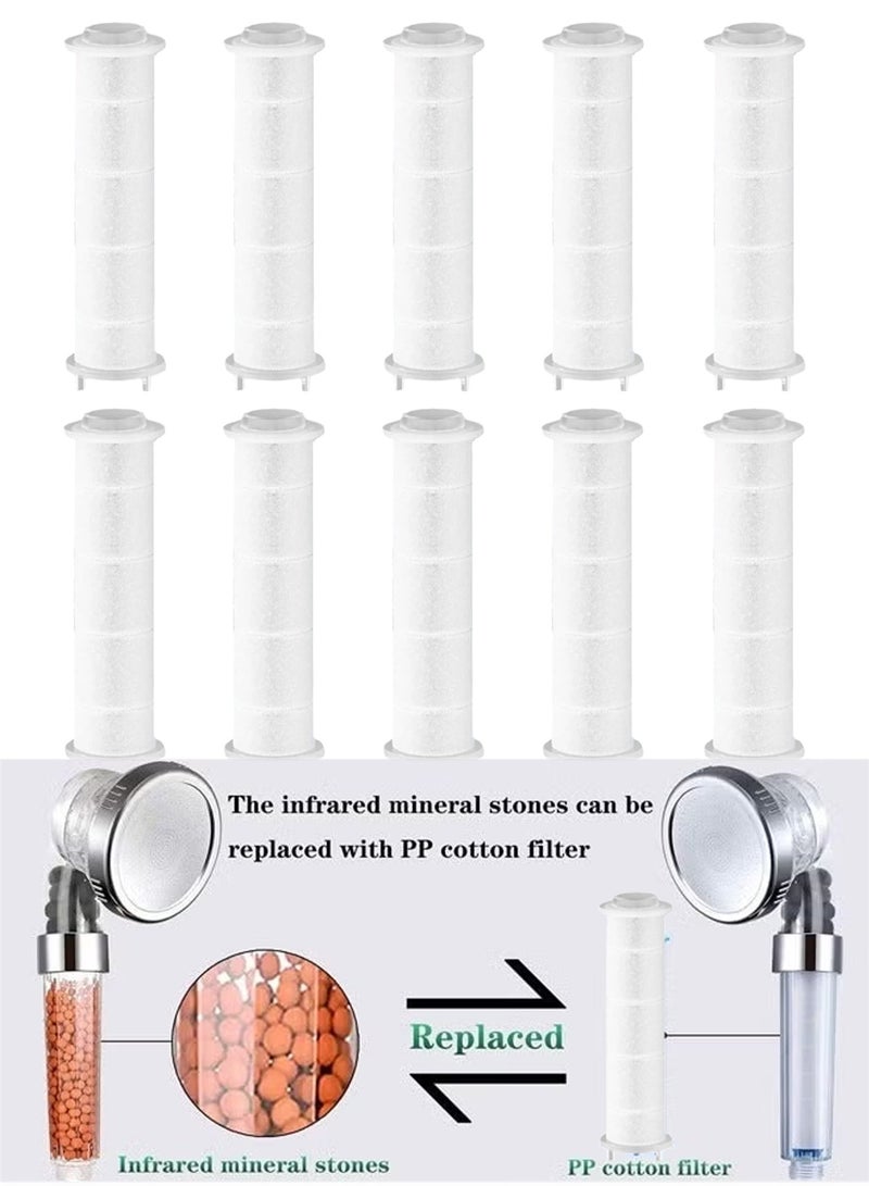 Forest Home Set of 10 PP Cotton Filter, High Pressure Handheld Shower Head PP-Cotton Filter Cartridge (for Replacement) - Image 1