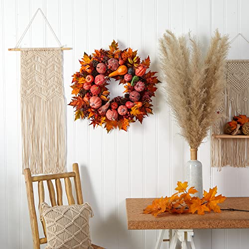 Nearly Natural 28in. Harvest Wreath - Image 4