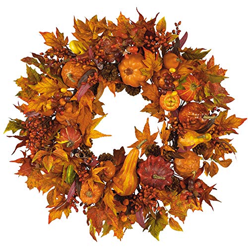 Nearly Natural 28in. Harvest Wreath - Image 1