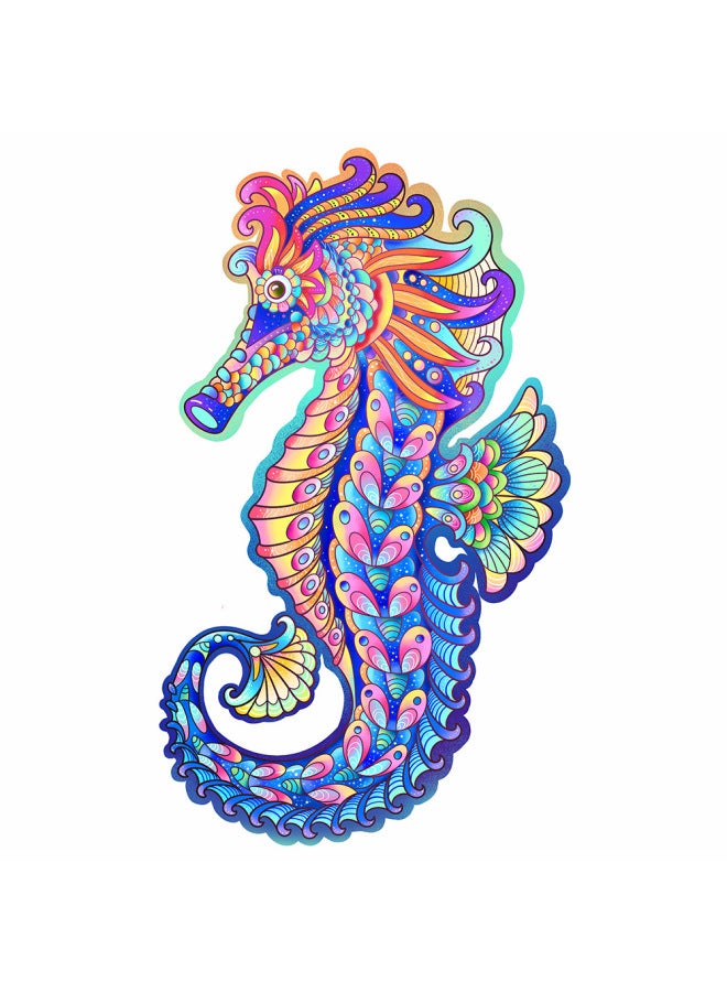 Spot A Generation Of Bear Head Shaped Wooden Puzzle Irregular Three-dimensional Animal Puzzle Manufacturers Customized-Color:A4 Hippocampus - Image 1