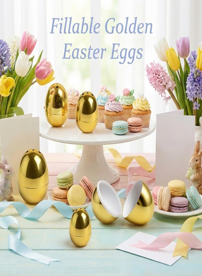 TOUGS 24 Pcs Gold Easter Eggs, 2.4 Inches Plastic Eggs, Perfect for Easter Egg Hunt, Easter Hunt, Easter Theme Party Favor - Image 5