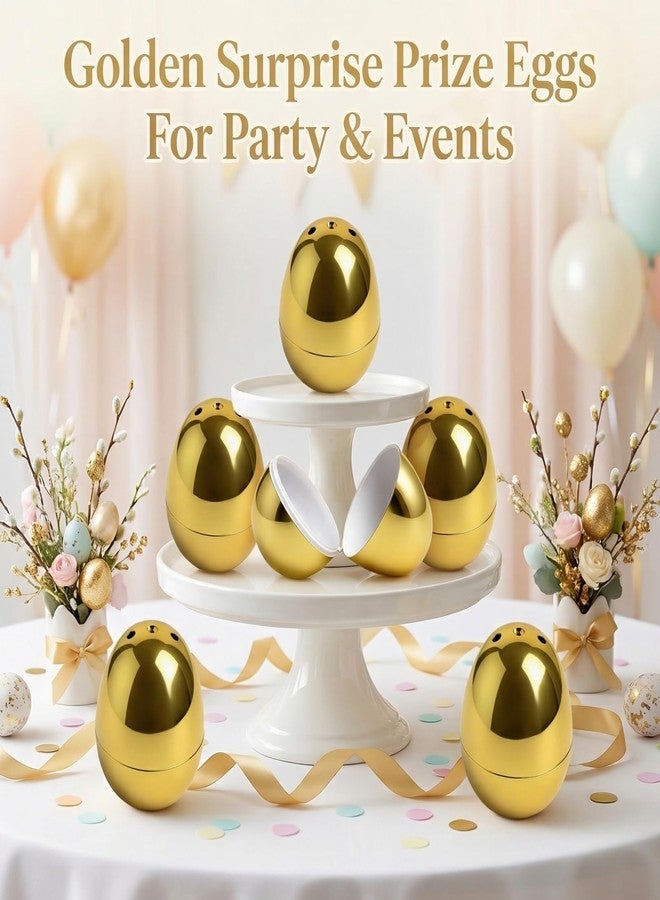 TOUGS 24 Pcs Gold Easter Eggs, 2.4 Inches Plastic Eggs, Perfect for Easter Egg Hunt, Easter Hunt, Easter Theme Party Favor - Image 4