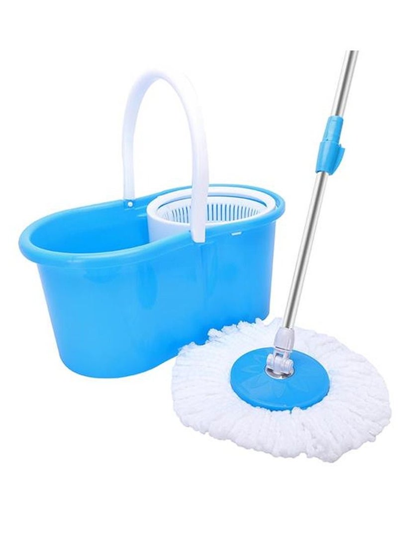 2 Drives Easy Life 360 Rotation Spin Mop With Stainless Steel Basket And Spinning Mop Bucket Magic Spin Dust Mop Blue - Image 2